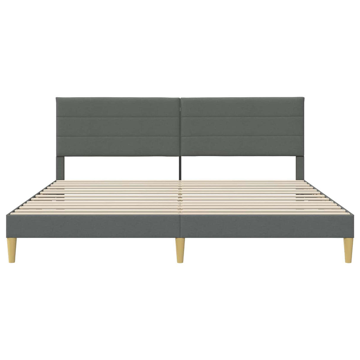 Bed Frame with Headboard Dark Grey 180 x 200 cm Fabric