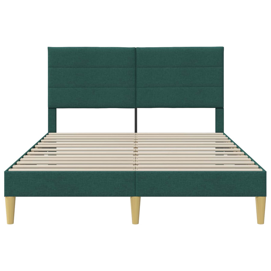 Bed Frame with Headboard Dark Grey 137 x 190 cm Fabric