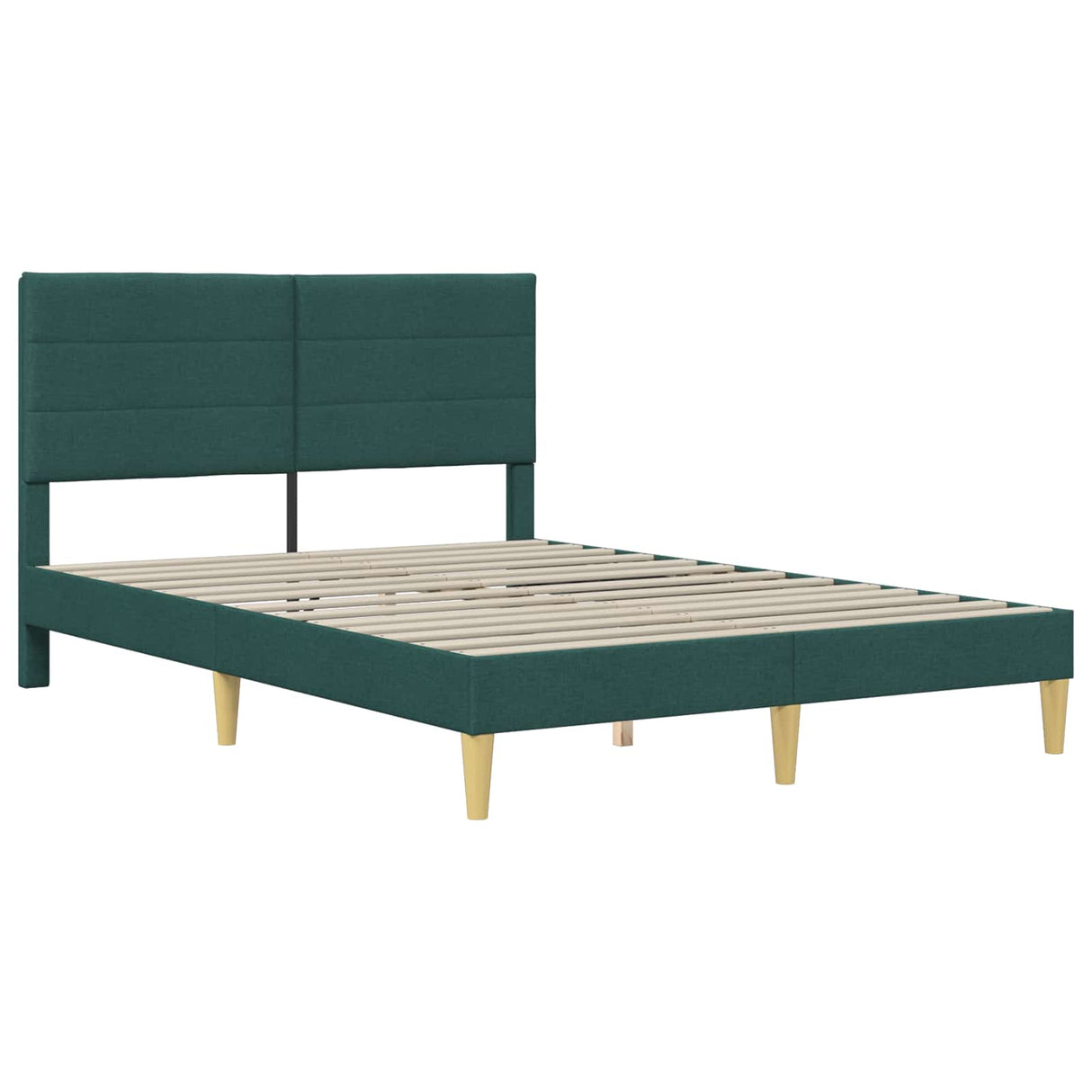 Bed Frame with Headboard Dark Grey Fabric