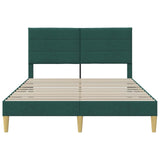 Bed Frame with Headboard Dark Grey Fabric - Top-Down View