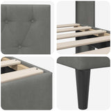 Bed Frame with Headboard Dark Grey 180 x 200 cm Velvet