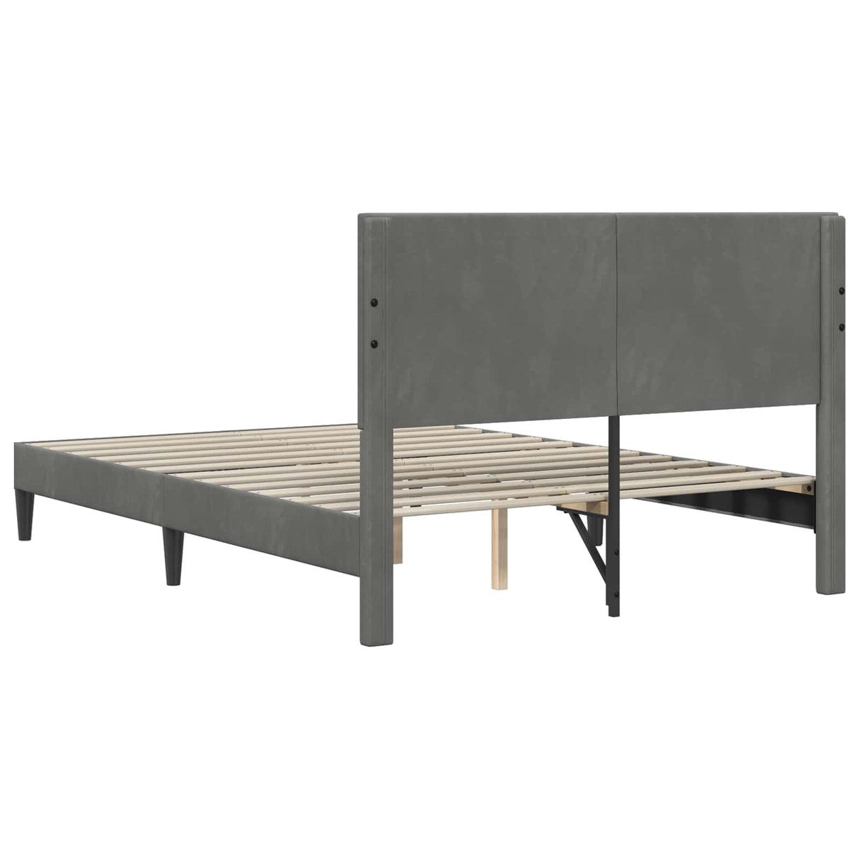 Bed Frame with Headboard Dark Grey Velvet