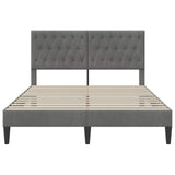 Bed Frame with Headboard Dark Grey Velvet