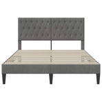 Bed Frame with Headboard Dark Grey 137 x 190 cm Velvet