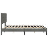 Bed Frame with Headboard Dark Grey Velvet - 45-Degree Angle