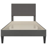 Bed Frame with Headboard Dark Grey 90 x 190 cm Corduroy Fabric - Top-Down View