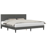 Bed Frame with Headboard Dark Grey 180 x 200 cm Corduroy Fabric - Front View