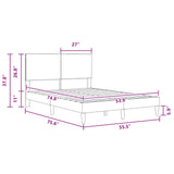 Bed Frame with Headboard Dark Grey 137 x 190 cm Corduroy Fabric