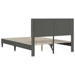 Bed Frame with Headboard Dark Grey 153 x 203 cm Corduroy Fabric