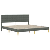 Bed Frame with Headboard Dark Grey 180 x 200 cm Fabric - Side View