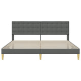 Bed Frame with Headboard Dark Grey 180 x 200 cm Fabric