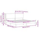 Bed Frame with Headboard Dark Grey 180 x 200 cm Fabric