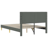 Bed Frame with Headboard Dark Grey Fabric - Rear View