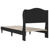 Bed Frame with Headboard Black 90 x 190 cm Faux Leather - Rear View