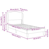 Bed Frame with Headboard Black 90 x 190 cm Faux Leather - Extra Image
