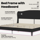 Bed Frame with Headboard Black 180 x 200 cm Faux Leather - Close-Up Angle