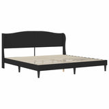 Bed Frame with Headboard Black 180 x 200 cm Faux Leather - Side View