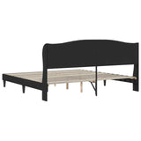 Bed Frame with Headboard Black 180 x 200 cm Faux Leather - Rear View