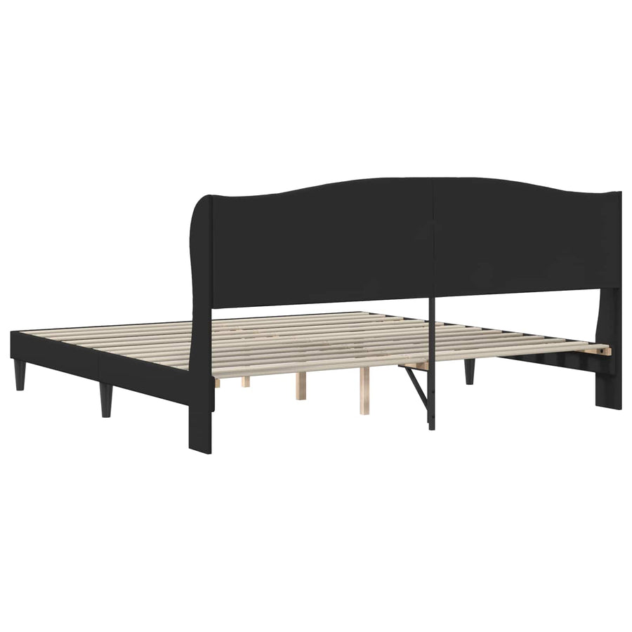 Bed Frame with Headboard Black 180 x 200 cm Faux Leather