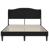 Bed Frame with Headboard Black 137 x 190 cm Faux Leather