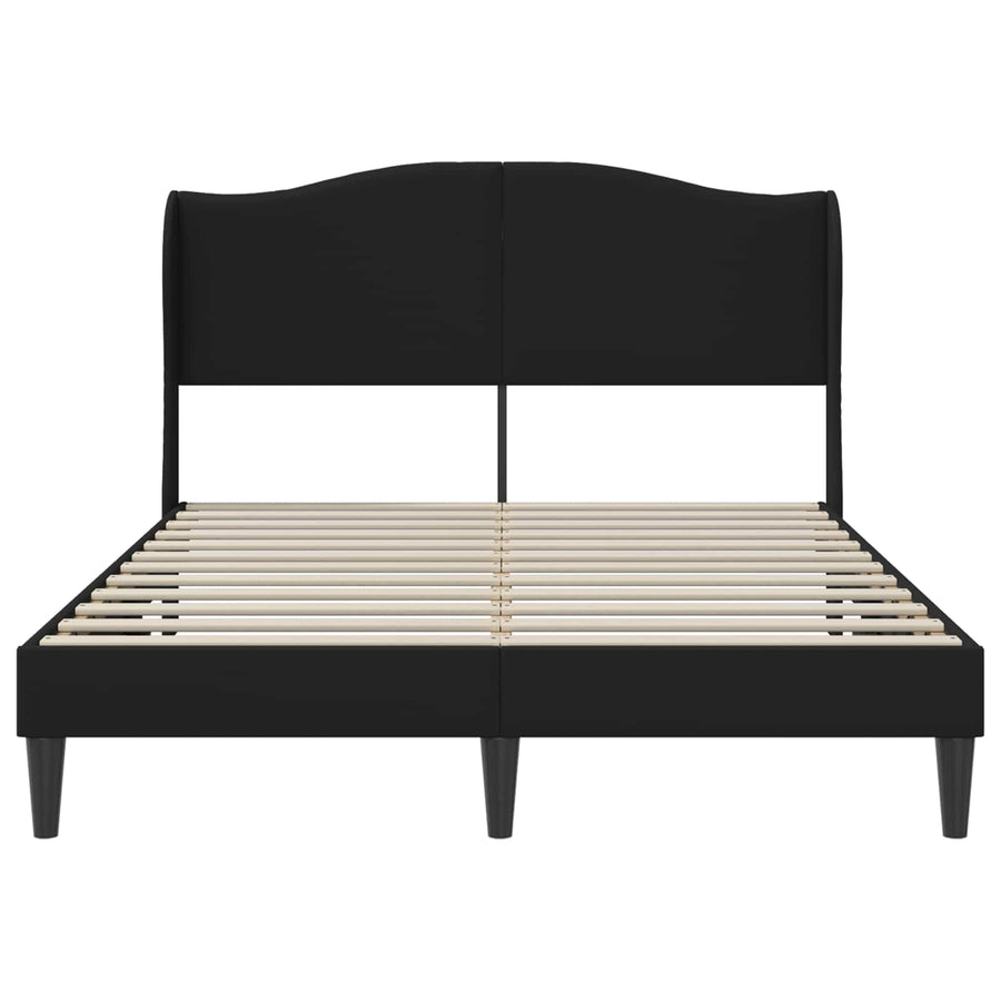 Bed Frame with Headboard Black 137 x 190 cm Faux Leather