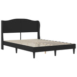 Bed Frame with Headboard Black 153 x 203 cm Faux Leather