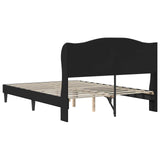 Bed Frame with Headboard Black 153 x 203 cm Faux Leather