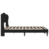 Bed Frame with Headboard Black 153 x 203 cm Faux Leather