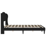Bed Frame with Headboard Black 153 x 203 cm Faux Leather