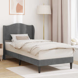 Bed Frame with Headboard Dark Grey 90 x 190 cm Velvet