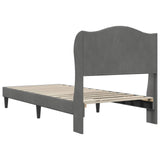 Bed Frame with Headboard Dark Grey 90 x 190 cm Velvet