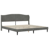 Bed Frame with Headboard Dark Grey 180 x 200 cm Velvet - Side View