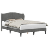Bed Frame with Headboard Dark Grey 153 x 203 cm Velvet