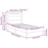 Bed Frame with LED Strip Lights Black 90 x 190 cm Faux Leather - Extra Image