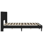 Bed Frame with LED Strip Lights Black 137 x 190 cm Faux Leather