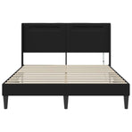 Bed Frame with LED Strip Lights Black 153 x 203 cm Faux Leather
