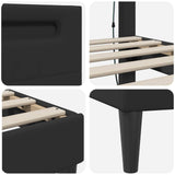 Bed Frame with LED Strip Lights Black 90 x 190 cm Faux Leather - Extra Image