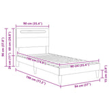 Bed Frame Black 90 x 190 cm Faux Leather - Extra Image