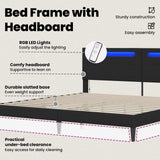 Bed Frame Black 180 x 200 cm Faux Leather - Low Angle