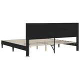 Bed Frame Black 180 x 200 cm Faux Leather - Close-Up Angle