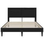 Bed Frame with LED Strip Lights Black 137 x 190 cm Faux Leather