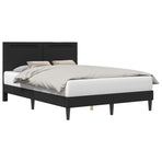 Bed Frame with LED Strip Lights Black 137 x 190 cm Faux Leather