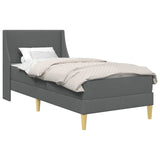 Bed Frame with Mattress Grey 90 x 190 cm Polyester - Front View