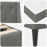 Bed Frame with Mattress Dark Grey 90 x 190 cm Velvet