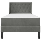 Bed Frame with Mattress Dark Grey 90 x 190 cm Velvet