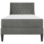 Bed Frame with Mattress Dark Grey 90 x 190 cm Velvet