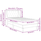 Bed Frame with Mattress Dark Grey 90 x 190 cm Velvet - Extra Image