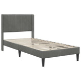 Bed Frame with Mattress Dark Grey 90 x 190 cm Velvet - Top-Down View