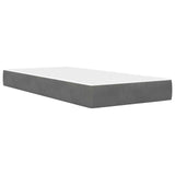 Bed Frame with Mattress Dark Grey 90 x 190 cm Velvet - 45-Degree Angle