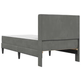 Bed Frame with Mattress Dark Grey 90 x 190 cm Velvet - Low Angle